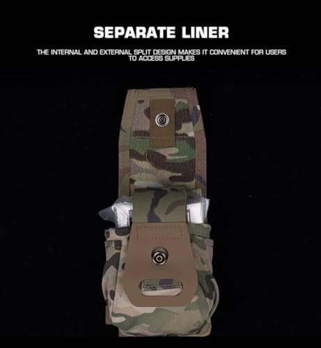 Peminkoo Outdoor Medical Kit Portable CS Combat Training Sports E-DC Tools Waist Packs MOLLE Tactical First-aid Pouch Survival Safety Bag (Khaki) — view 5