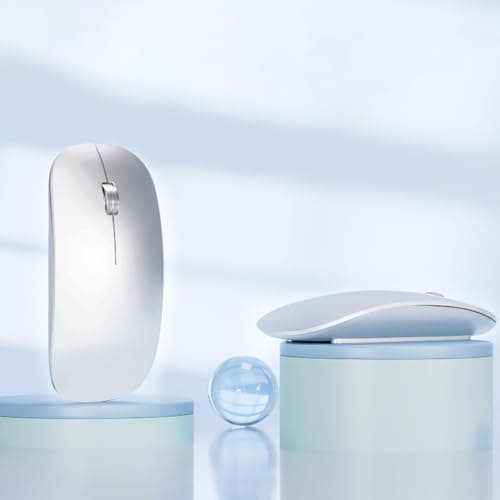 Uiosmuph Bluetooth Mouse, USB C Rechargeable Wireless Mouse, Silent -Silver — view 6