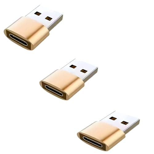 Betron USB to USB C Adapter, Compact Design, 3 Pack (Gold) — view 2