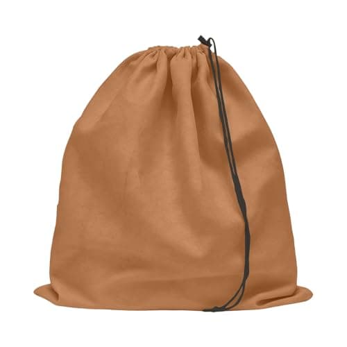 Compact Travel Shoe Organiser for Clean Storage of Equipment on Weekend Trips Business Trips - Improved Lightweight Portable Shoe Bag with Drawstring for (Brown, 45 x 35 cm)