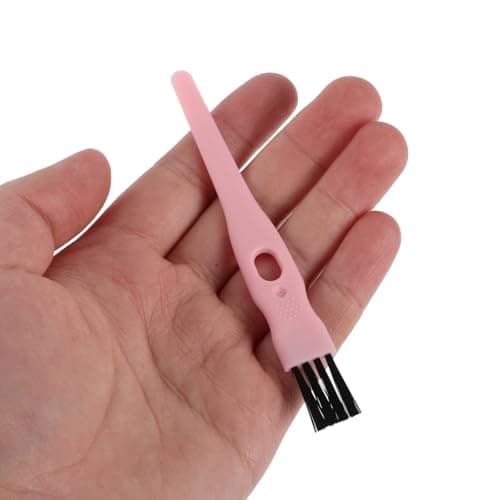 DIYEAH Mini Cleaning Brushes Lightweight Dust Removal Tool 60pcs with Pink Plastic Handle and Nylon Bristles for Electric Shavers and Beard Trimmers for Travel and Home Use — view 4