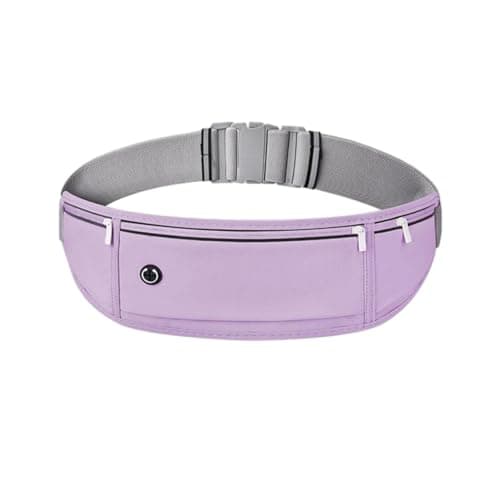 YITORMAN Running Belt Waterproof Adjustable Elastic Strap, Sweatproof Waist Pack with Large Capacity for Men & Women, Ideal for Running, Hiking, Travel Lycra Material (Purple)
