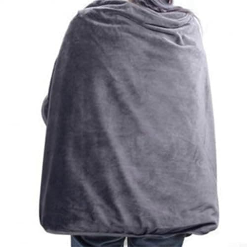 USB Powered Heated Shawl Pad Electric Blanket for Camping Travel Home Office, Comfortable Flannel and Carbon Fiber Heat (Gray) — view 4