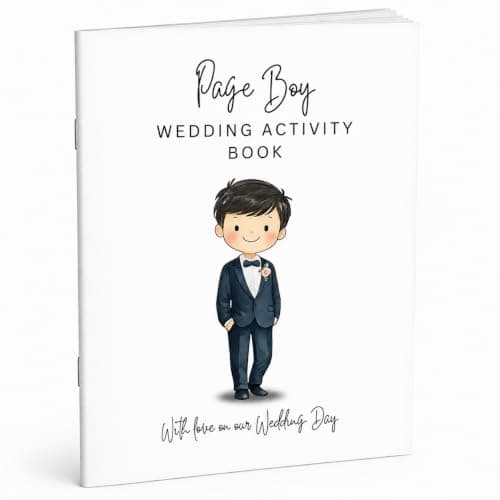 Hartscraft Page Boy Activity Book for Kids – A5 Wedding Colouring Book with 24 Games, Puzzles, Mazes, Word Search, Drawing & Fun Wedding Activities