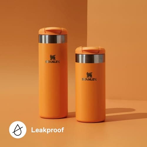 Stanley 1913 Aerolight Transit Travel Mug 0.35L - Keeps 4 Hours Hot - 6 Hours Cold - Dishwasher Safe - Leakproof - Car Cup Holder Compatible - Insulated Coffee Cup - Goldenrod Coral — view 5
