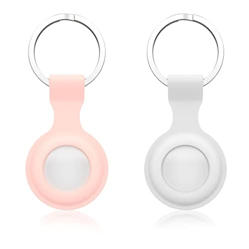 2 Pack Airtag Case Holder for Apple Air Tag, Airtag Case with AntiLost Keychain, Silicone Protective Cover for Kids' Backpacks, Dog Collars, Luggage, MultiColor Protective AirTag Accessories