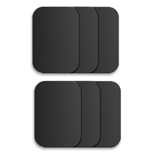 sphires 6 Pack Metal Plate for Magnetic Phone Car Mount 6 X Rectangle Metal Plate for Car Magnetic Phone Holder