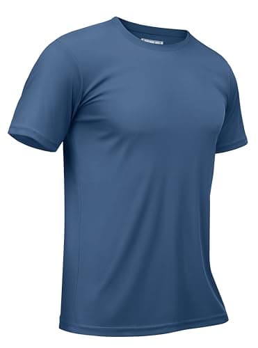TACVASEN Sun Protection Tshirts for Men Quick Dry Swim Shirt Gym Workout Training Hiking Casual Tops Blue Grey,XL