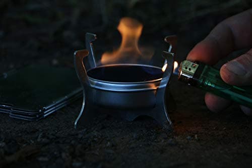Polymath Products Phantom - Ultralight Stove and Windshield Set. Spill-proof burner with folding stand. Uses alcohol and gel fuel. For backpacking, camping, fishing and hiking. UK-Made. — view 4
