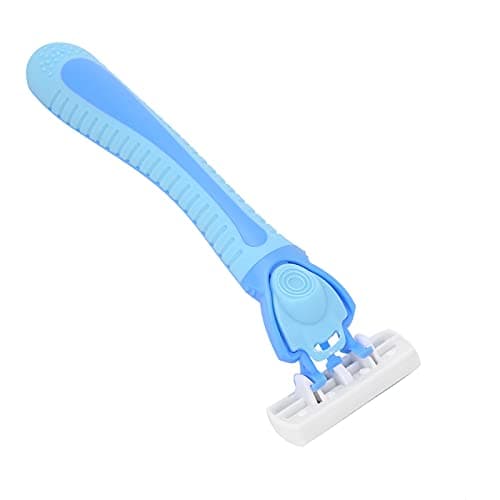 Brrnoo Manual Shaver 6 Blade with Lubricating Strip for Travel Shaving, Blue — view 4