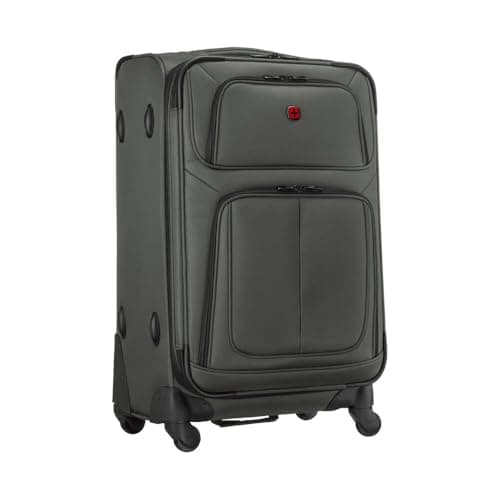 WENGER Sion Soft-Shell Suitcase M, 72/82 l Expandable, 4 Wheels, Grey