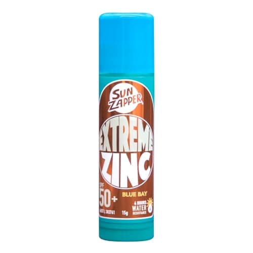 Sun Zapper Zinc Stick - Blue Colour Sunblock Stick SPF50+ Zinc Oxide Face Mineral Sun Cream Made in Australia