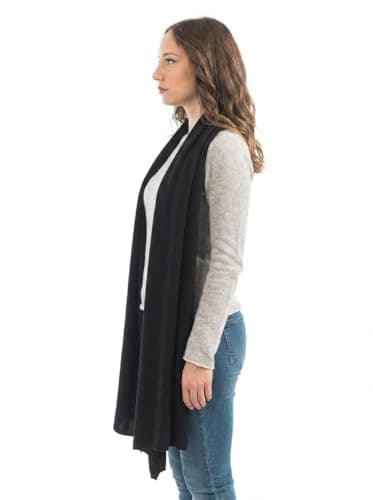 DALLE PIANE CASHMERE - Stole cashmere blend - Made in Italy - Woman, Color: Black, One Size — view 4