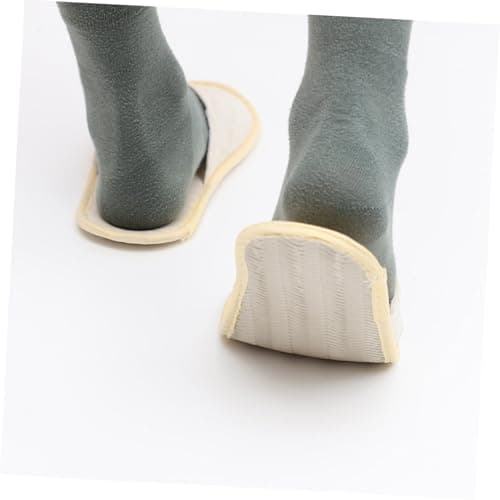 WRITWAA Portable Foldable Travel Slippers Khaki 6 Pairs Cotton Linen — view 5