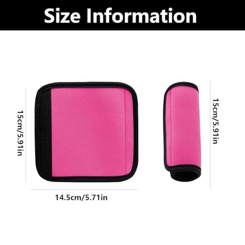 2 Pcs Deep Pink Luggage Handle Wraps, Diving Materials Bright Color Comfort Soft Handle Covers, for Luggage Suitcase, Travel Accessories — view 2
