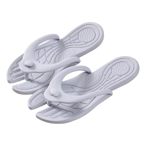 Portable Travel Slippers for Women and Men, Quick-Dry Shower Sandals with Non-Slip Rubber Sole for Indoor, Outdoor, Beach, Pool, and Spa Use, Lightweight and Foldable Design (Grey, 6)