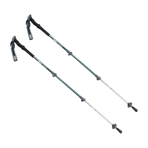 OEX Duralumin Walking Poles, 7075 Aluminium, 4-Section Telescopic, Foam Grip, Carbide Tip, 105-135cm, 244g, Pair