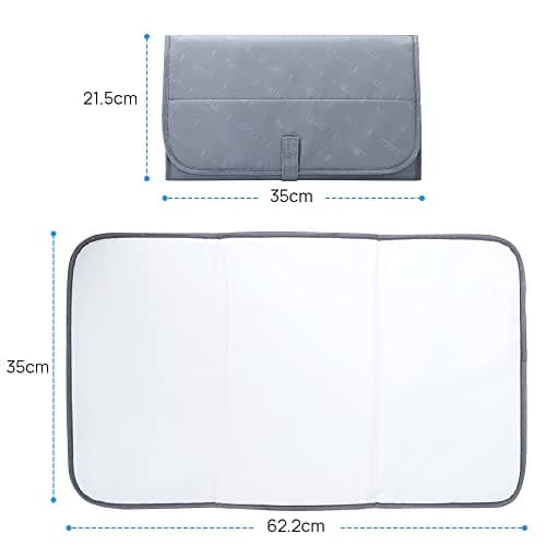 Lekebaby Foldable Travel Changing Mat Portable Baby Change Mat, Grey — view 5