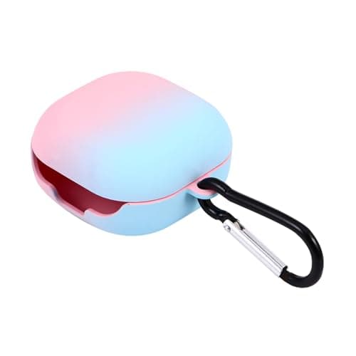 WATIIFUFU Protective Earphone Case for Wireless Earbuds Live, Gradient Hard Shell Cover, Anti-lost Earbud Sleeve with Matte Pink-teal Finish, Sturdy Plastic Headphone Storage for Travel