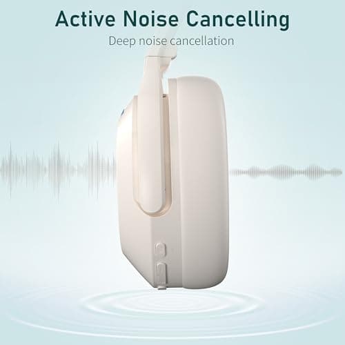 Rebocico Noise Cancelling Headphones Wireless Bluetooth Over Ear for Travel — view 3