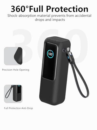Silicone Protective Case for Anker Laptop Power Bank 165W (25000mAh) - Anti-shock, anti-scratch, non-slip design, washable, comfortable to hold,Black — view 3