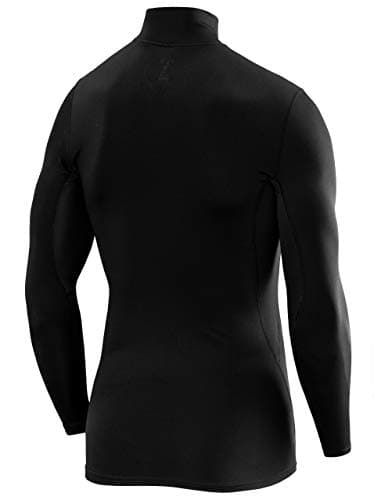 TCA Men's SuperThermal Compression Base Layer Football Running Top Long Sleeve Thermal - Mock Neck - Black Stealth, XXL — view 3