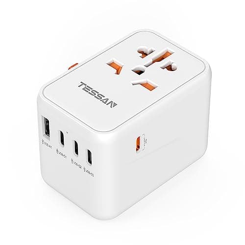 TESSAN 65W Universal Travel Adapter Worldwide with 4 USB C 1 USB A Ports