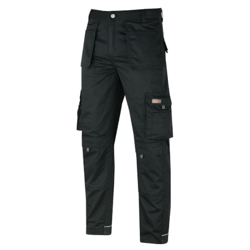 WrightFits Men Pro-11 Work Trousers Black - Heavy Duty Safety Combat Cargo Pant - Multi Pockets & Knee Pad Pockets - Triple Stitched -Durable Work wear (38W X 31L, Black)