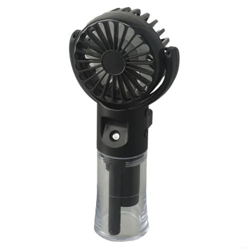 Rechargeable Handheld Misting Fan with 4 Speeds, USB-C Portable for mini Spray Fans with Water Bottle, Quiet Personal Desk Fan for Kids Students Travel(Black) — view 2
