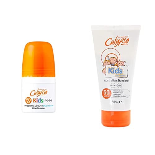 Calypso Kids Blue Roll On SPF50, 50ml & Australian Standard Kids Sun Lotion SPF50