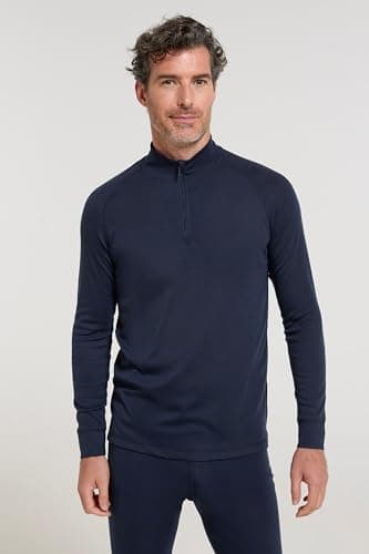 Mountain Warehouse Talus Mens Thermal Zip Neck Top Navy (Zi XL — view 2
