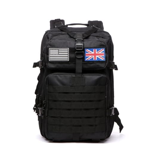 Thuram 50L Durable Nylon Waterproof Fishing Hunting Backpack Outdoor Military Rucksacks Tactical Sports Camping Hiking Bags (Black) — view 5
