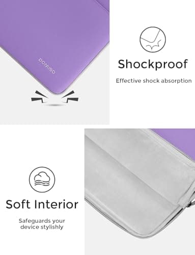 DOMISO 15.6 inch Laptop Case Sleeve Protective Cover Compatible with 16 inch MacBook Pro M4 M3 M2/Pro Max,15.6-16 inch HP Dell ASUS Lenovo Chromebook,Waterproof Computer Cases Bag with Handle,Purple — view 5