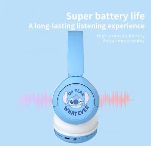 S&M Fashion Stitch HIFI Sound Stereo Foldable Kids Headphones Wireless Bluetooth Earphones with Mic Anime Cartoon Kids Gifts — view 3