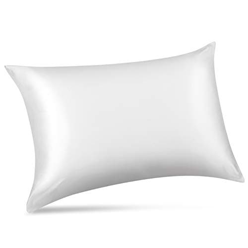 ALASKA BEAR 100% Mulberry Silk Pillowcase for Hair and Skin Health, Hypoallergenic, Standard Size 50x75cm Natural Silk Pillow Case for Beauty Sleep (1pc, White) — view 2