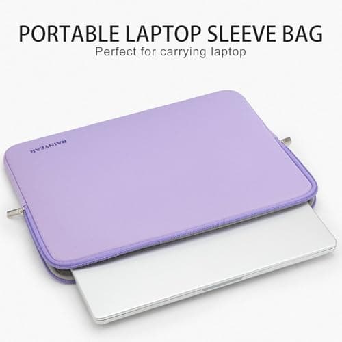RAINYEAR 15.6 Inch Laptop Sleeve Carrying Bag, Purple — view 2