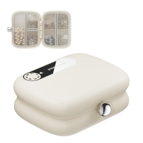 Travel Pill Organizer 7 Compartments Storage Organizer Holder with Reminder