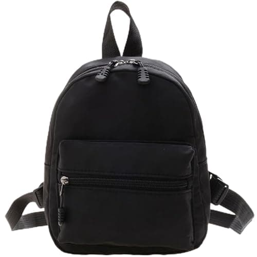GYTFOG Women Mini Backpack, Small Backpack with Multiple Pockets, Black Rucksack with Lightweight Design, Adjustable Shoulder Strap Fashion Rucksack for Daily Shopping Travel Dating Outdoor Use