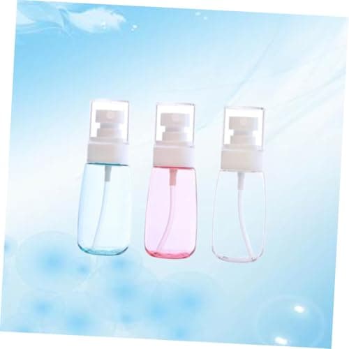 GANAZONO 3Pcs Portable Spray Bottles with Press Pump for Sunscreen Fine Mist Atomizer for Travel and Outdoor Use Refillable Transparent Blue Pink Petg Containers — view 3