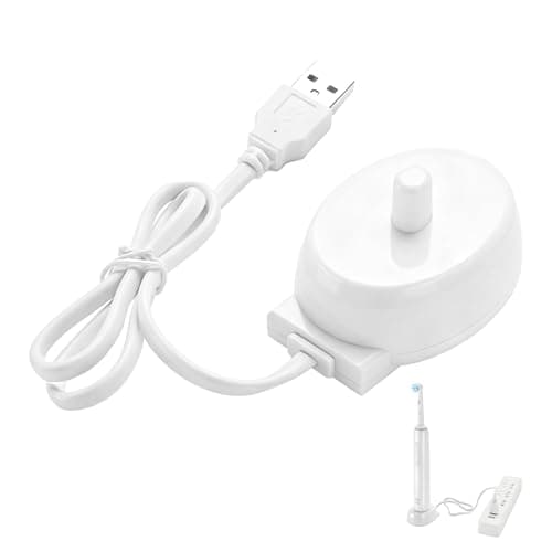 USB Electric Toothbrush Charger Compatible with Braun Oral-B Pro 1 2 3 Series, Smart 6, iO Series, Vitality, Genius X, Type 3757 Charging Base - Portable USB Charging Adapter for Home and Travel