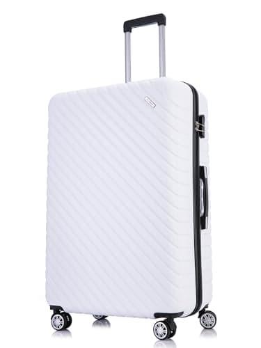 FLYMAX 24" Medium Suitcase 4 Wheel Lightweight Luggage Hard Shell ABS Travel Case Hold Check in Fits 15kg - 20kg Medium Size + 3 Digit Lock + Telescopic Handle 67 Litre Capacity