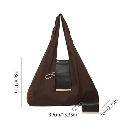 Foldable Keychain Tote Bag with Premium Leather Pouch Expandable Reusable Grocery Shopping Bag Large Capacity Lightweight Portable Handbag for Travel Daily Use (black) — view 4