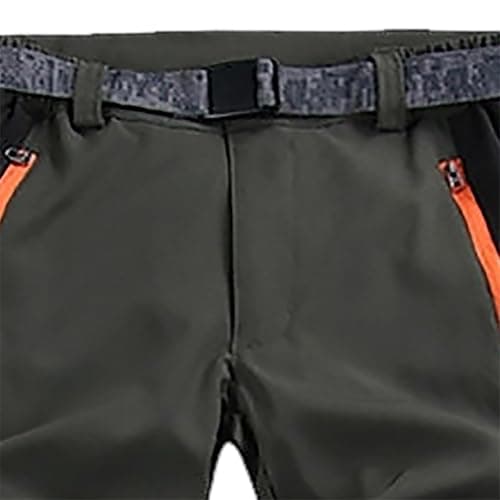 Men Women Lightweight Quick Dry Hiking Pants with 4-Way Stretch for Outdoor Activities, Breathable Thin Travel Pants for Couples, UPF 50+ Sun Protection, Elastic Waist with Zipper Pockets (Green, XL) — view 2
