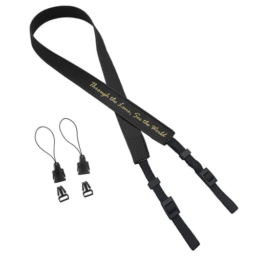EDSG Personalised Camera Strap Leather Camera Belt Photographers Gift for Him Her Adjustable Camera Strap for Women Men Travel/Vlogging (Style-1) — view 3