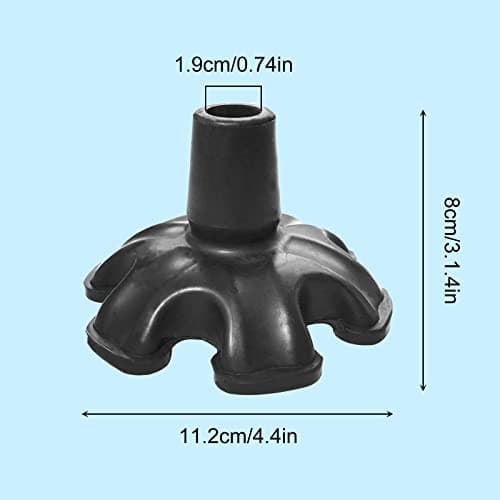 ACHANFLY Walking Stick Rubber Ferrules Standing Cane Tip 19 mm 6 Point Support Rubber Cane Tip Non-Slip Self Standing Support Base Foot Pad Replacement Cane Crutch Pad for Walking Sticks and Canes — view 2