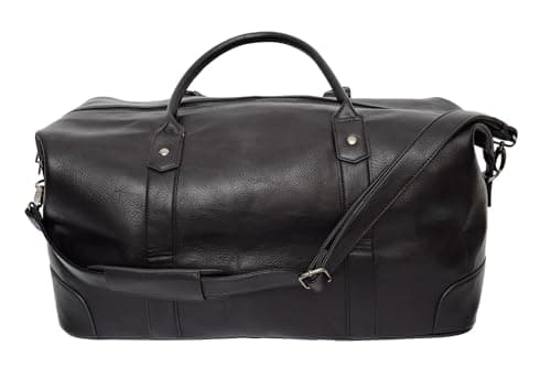 ZOEEDEN Personalised Faux Leather Travel Duffel | Holdall Carry On Weekender Bag | Overnight Travel Duffel Bags for Men and Women (Black) — view 4