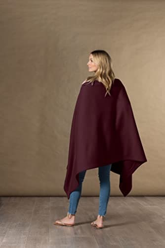 MV Sport Lightweight Sweatshirt Blanket Throw – Warm & Cozy, Breathable Oversized Fleece Knit, Couch, Bed, Travel, Cold Nights, and Outdoors – Soft Light Weight Blanket 54" x 84" Maroon — view 6