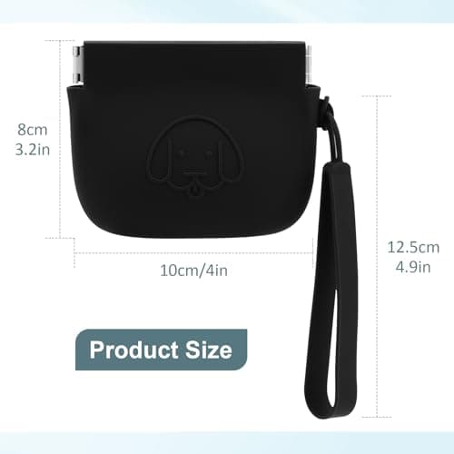 WALLFID Silicone Dog Treat Pouch Small Bag,Auto Closure,with Pet Training Clicker,Walking Bag for Dog and Cat,Pocket Size,Easy to Clean,Odorless,Travel Walking Bag (black) — view 3