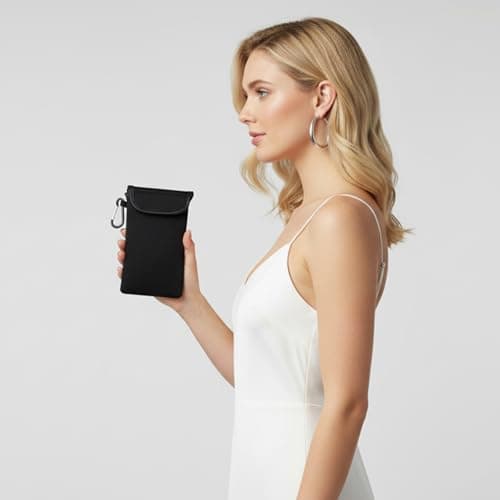 IANFAN Neoprene Phone Pouch, Universal Phone Sock Protects Black — view 6