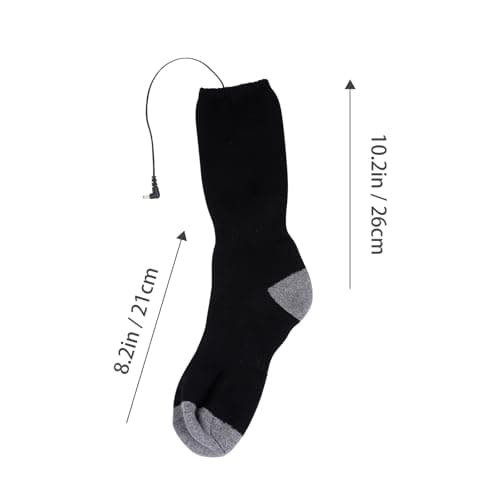 USB Heated Socks for Travel, Foldable Thermal Polyester Black — view 2